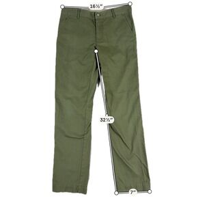 Outlier Nyco Slim Chinos Technical Cotton Nylon Pants 33 Olive Green Made in USA